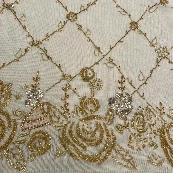 Marissa christina collection angora and beaded embroidered vintage sweater M - Picture 5 of 7